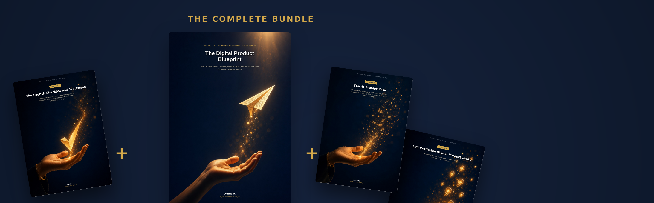 The Digital Product Blueprint with all three bonuses bundle mockup